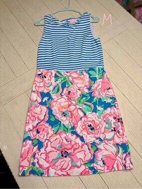 Lilly Pulitzer Blue White Striped Top Pink Floral Dress